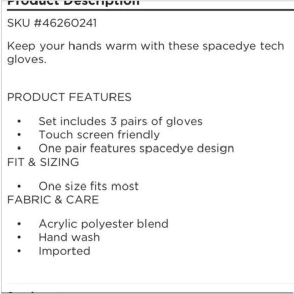 SO Woman’s Juniors Space dye glove set multi color Touch screen - Picture 2 of 12